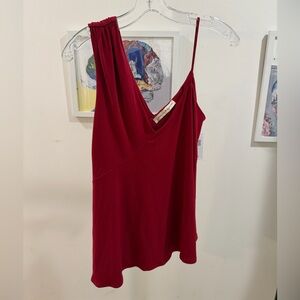 Graham & Spencer Elegant Asymmetrical Red Women's Top